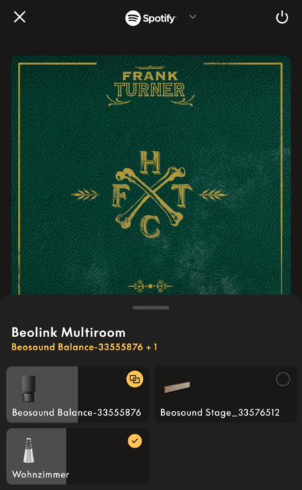 B&O-App Multiroom starten.
