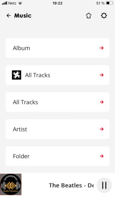 JBL MP350 Classic App Screenshot Musikordner