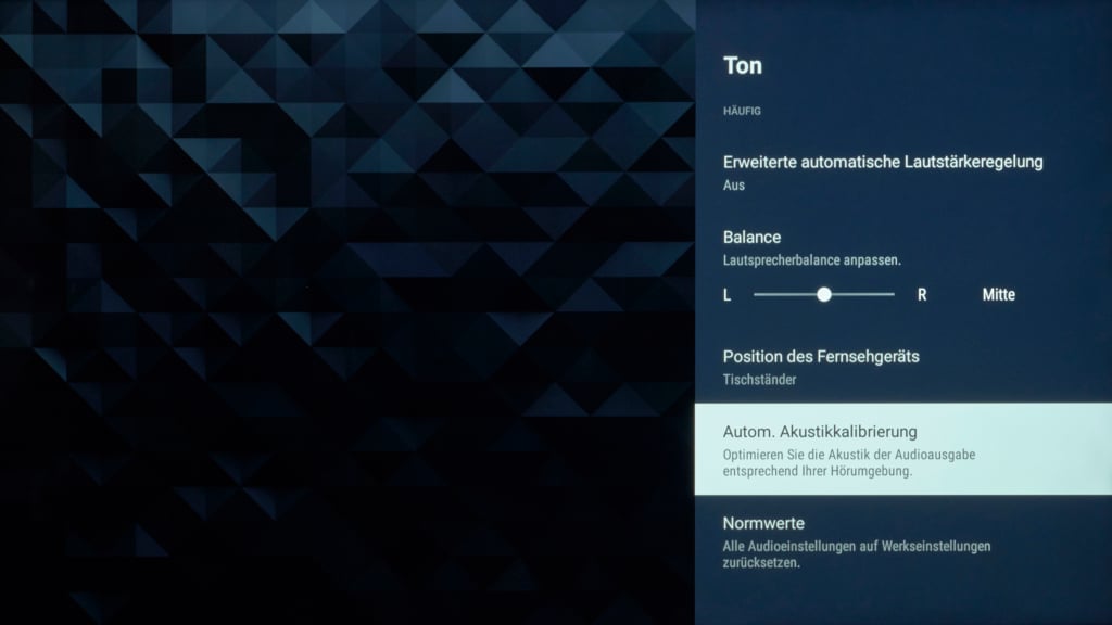 Automatische Akustikkalibiierung Sony X75WL