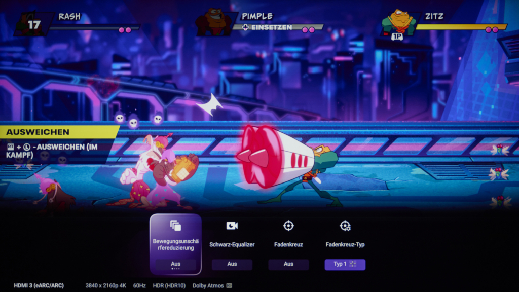 Gaming-Overlay vor Screenshot von Battletoads