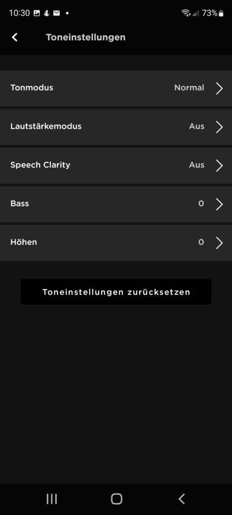 Einstellungen Roku App