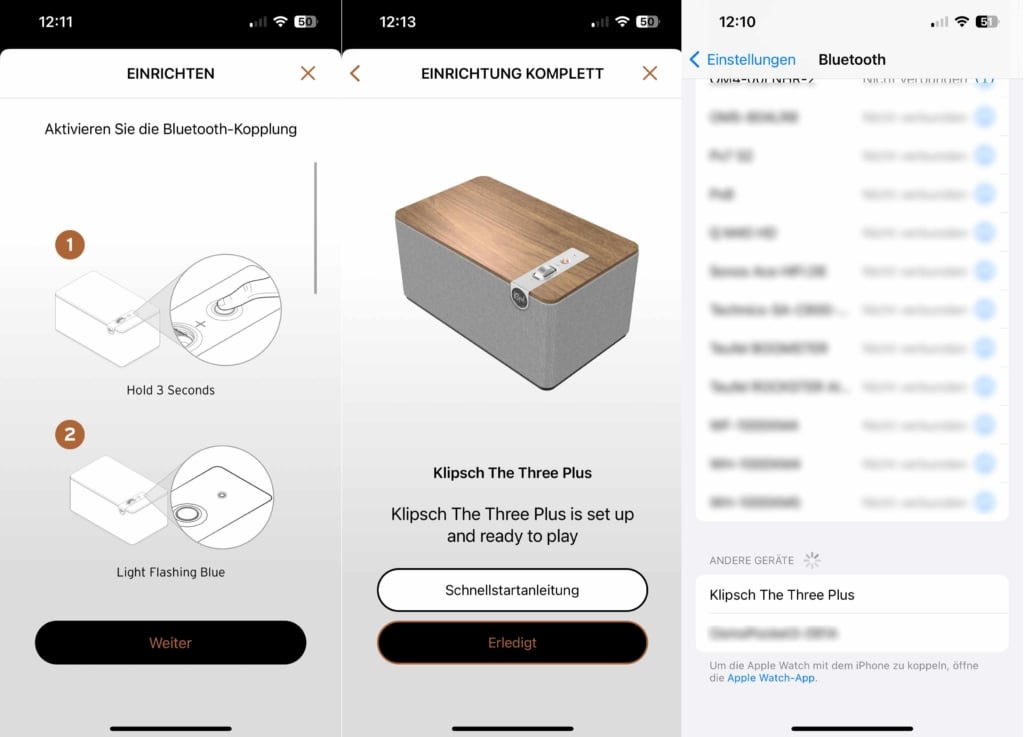 Klipsch The Thre Plus App (Verbindung)