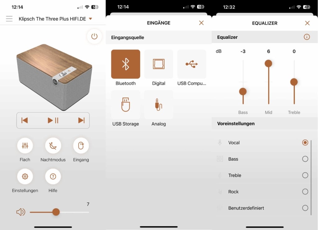 Klipsch The Three Plus App Bedienung