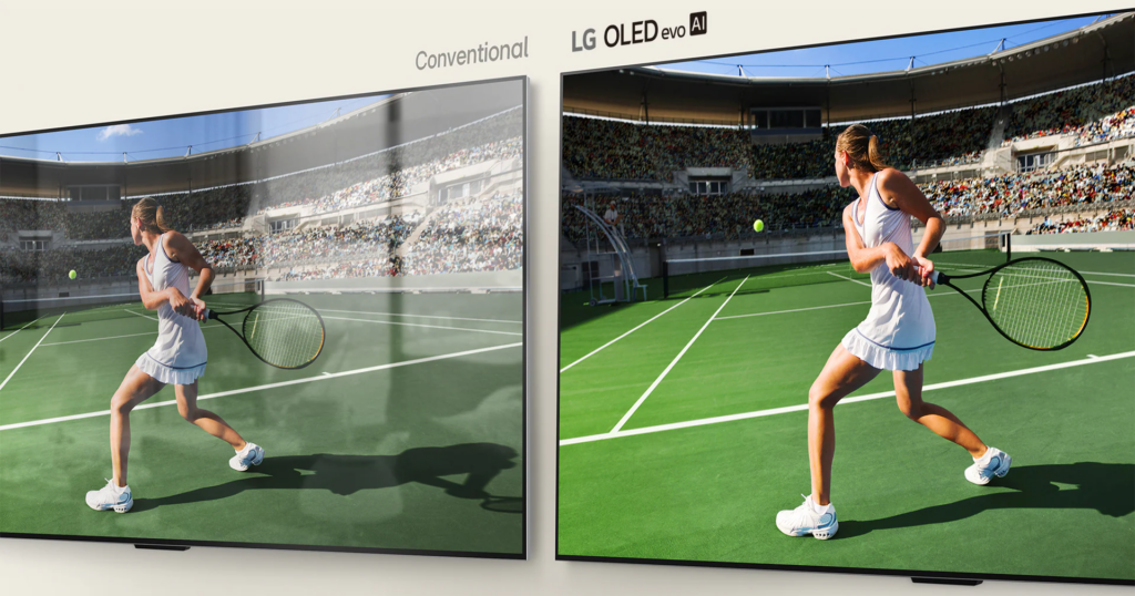 Spiegelungen von herkömmlichen TVs und LG OLED G4 im Vergleich