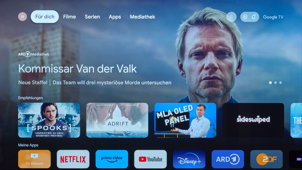 Startseite Google TV