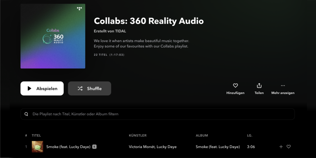 tidal mqa 360 reality audio weg