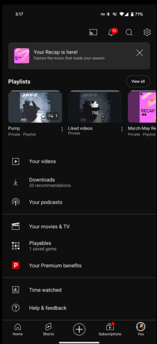 Die YouTube-App zeigt in den USA einen neuen Podcast-Bereich. 