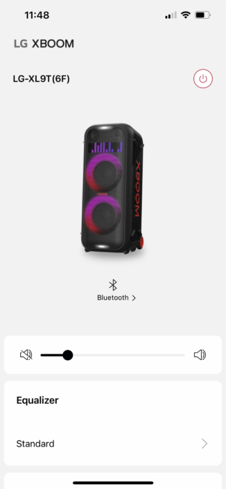 LG Xboom App Hauptmenue Screenshot 1