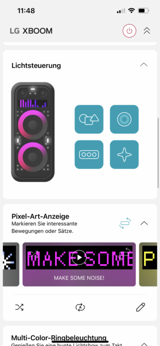 LG Xboom App Lichter Screenshot 1