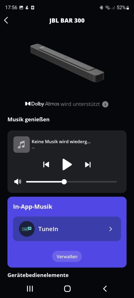 JBl One App Startseite