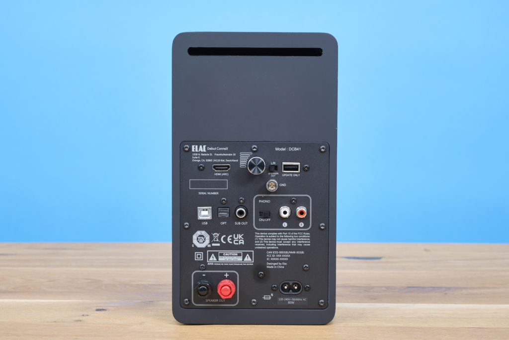Beste Aktiv-Lautsprecher ohne Streaming Elac Debut Connex DCB41 Rückseite