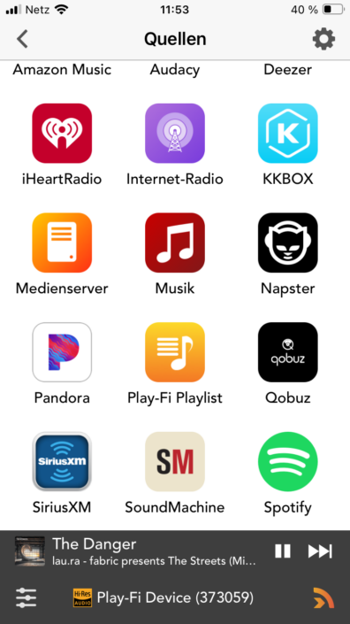 Argon Audio Forte A4 WiFi – App Screenshot