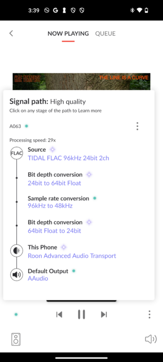 Dyson OnTrac Screenshot App Roon