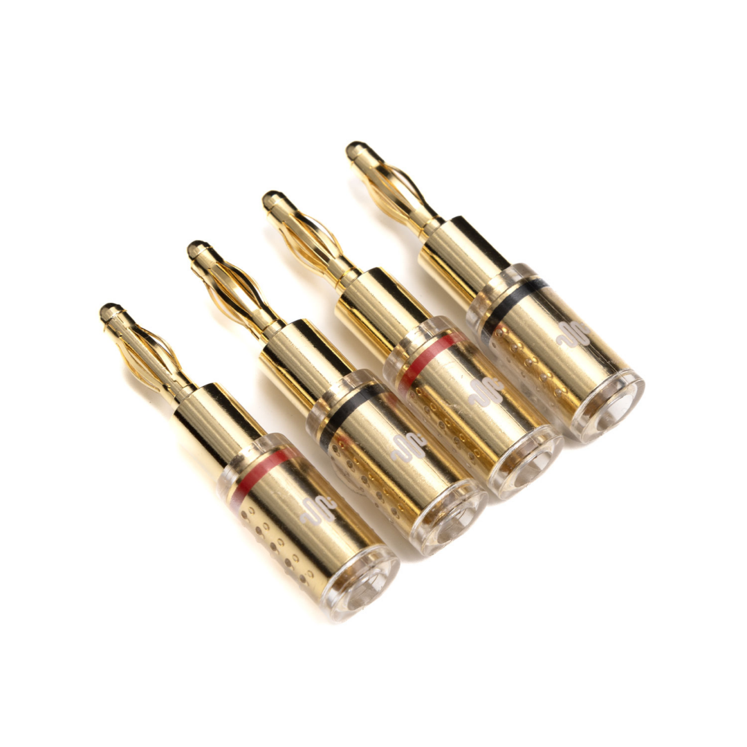 12 Bananenstecker 4mm - Vergoldet Für Lautsprecher & Audioanlagen