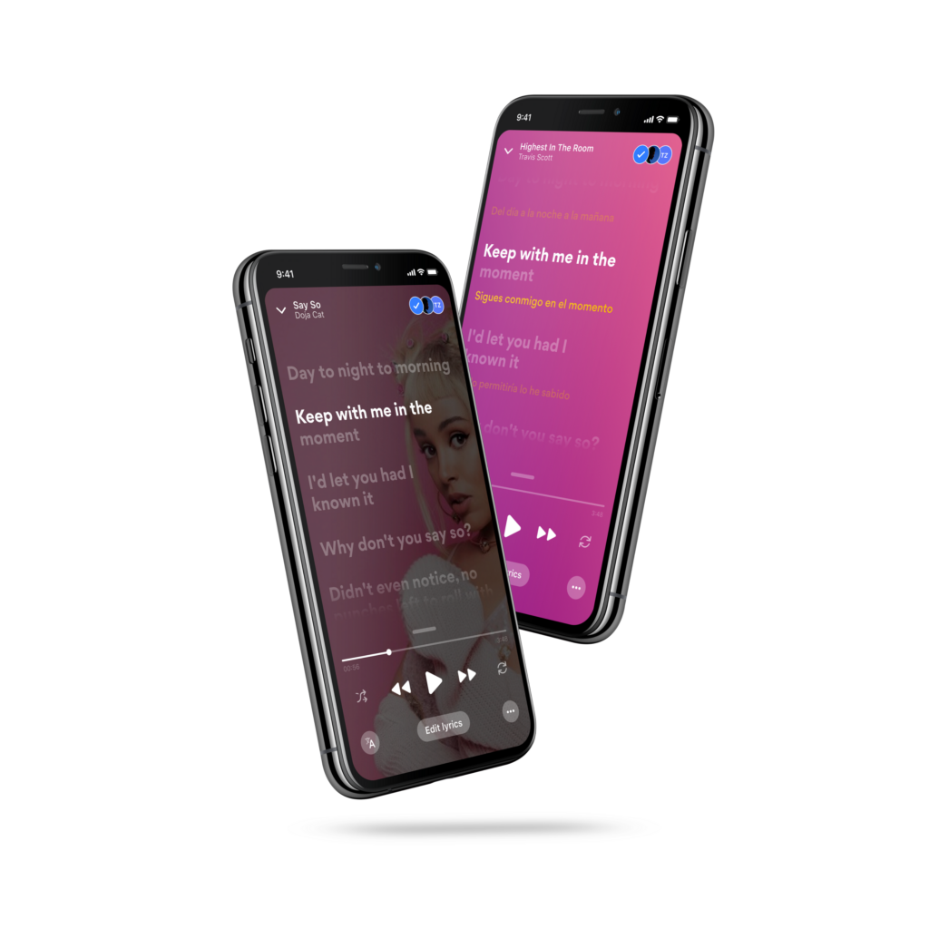 App Musixmatch auf Mobiltelefon