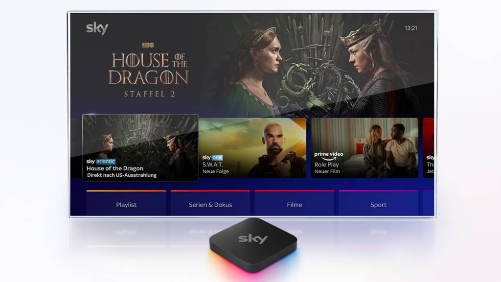 Sky Stream vor Fernseher