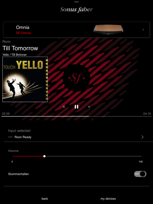 Sonus Faber Omnia App Screenshot Home