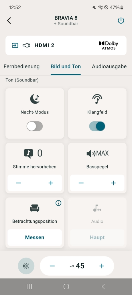 Sony Bravi Connect App mit Bravia 8 und Soundbar