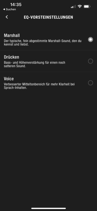 Marshall-App Screenshot 2