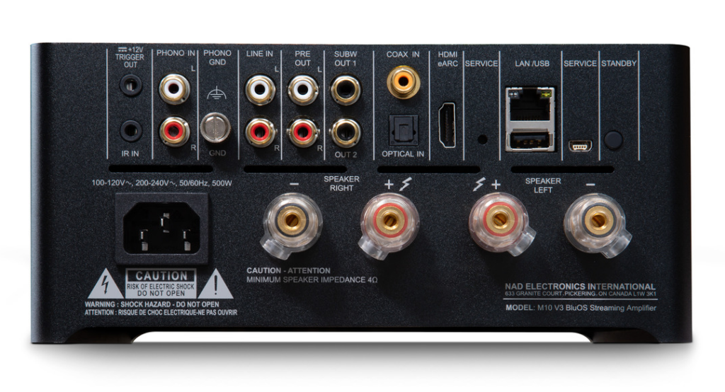 NAD M10v3 Rückseite Anschlüsse