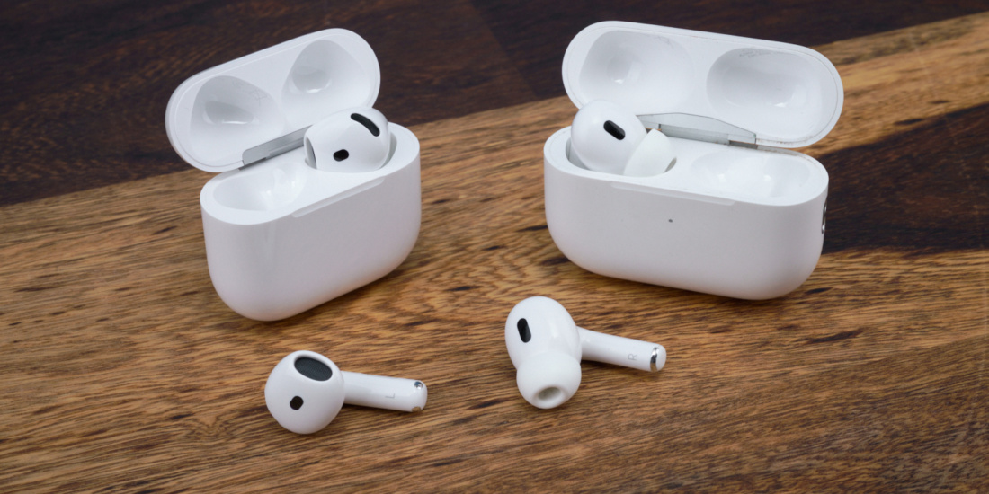AirPods-Modelle nebeneinander