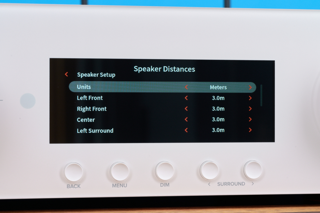 Menüs Speaker Distances JBL MA7100HP