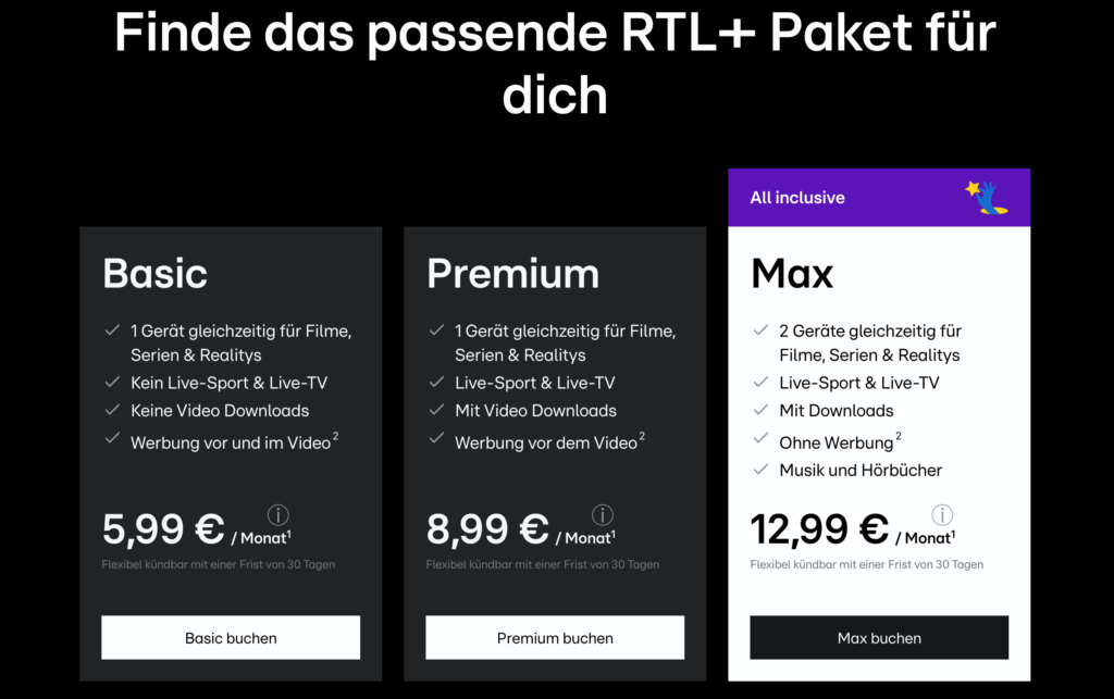 RTL+ ändert seine Abo-Struktur.