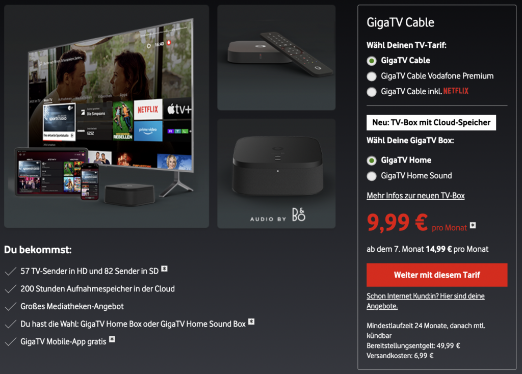 Vodafone GigaTV Cable