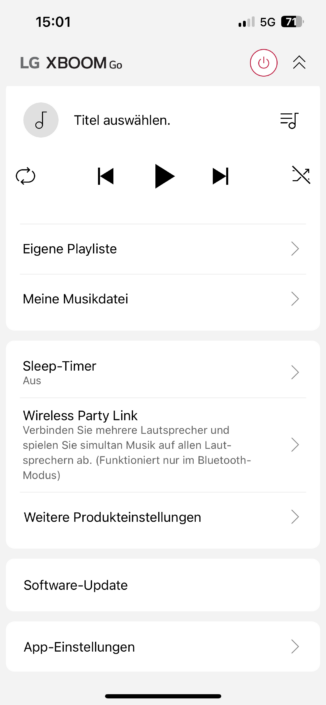 LG Xboom Go DXG8T Test | App Übersicht 2
