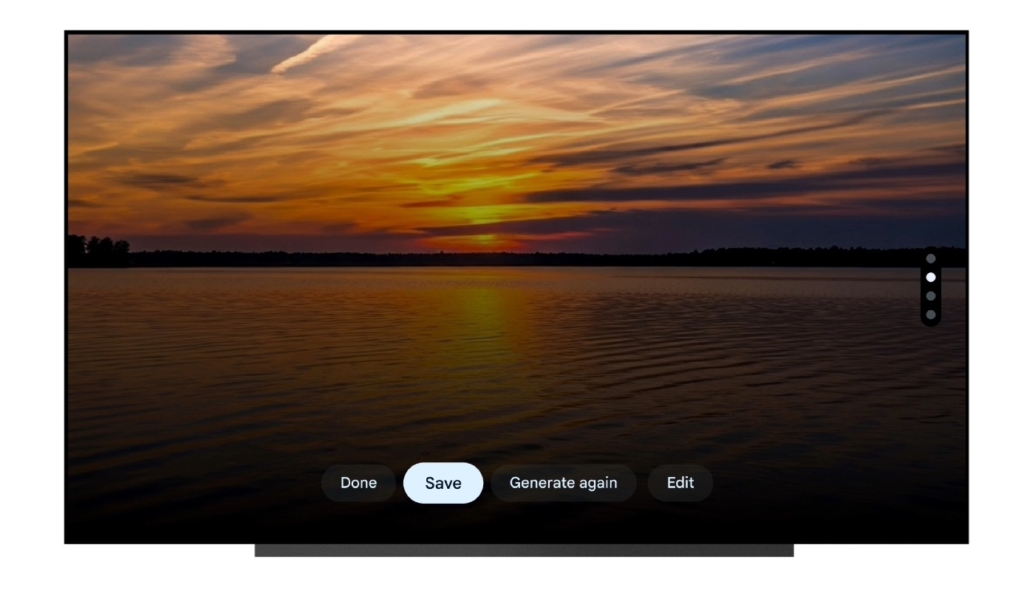 Hier siehst du ein Beispiel für einen KI-Screensaver in Google TV. 