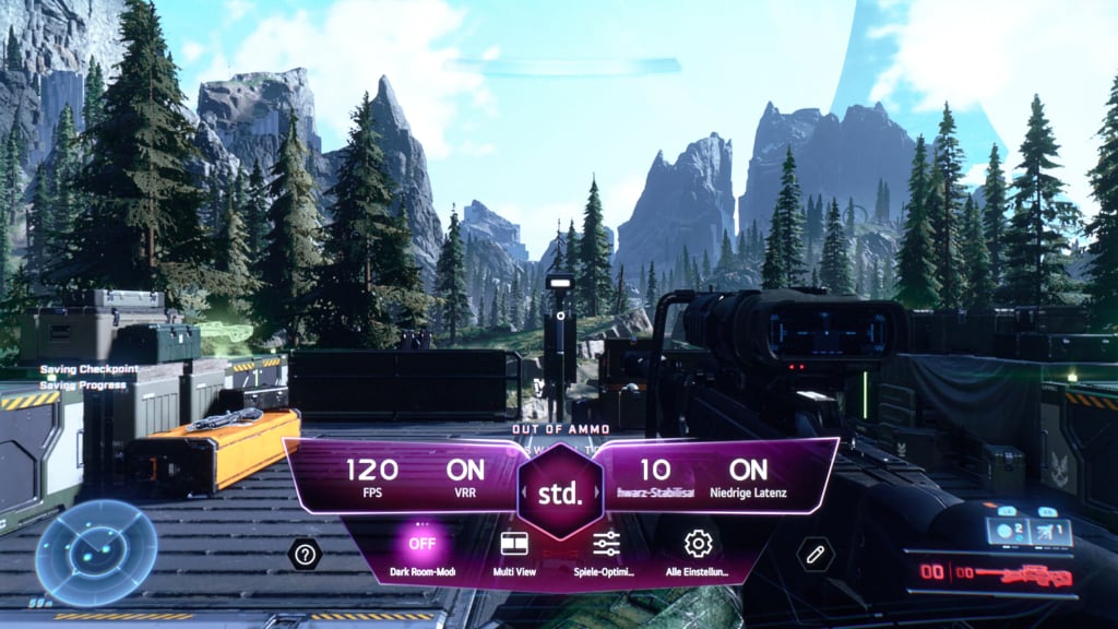 Gaming-Overlay-menü vor Halo Infinite