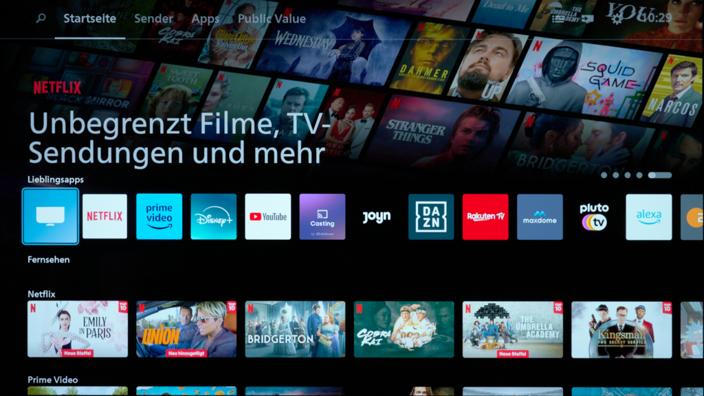 Startmenü Philips OLED759