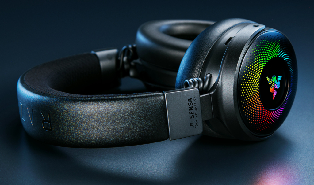 Das Razer Kraken V4 Pro verfügt auch über eine Chroma-RGB-Beleuchtung. 