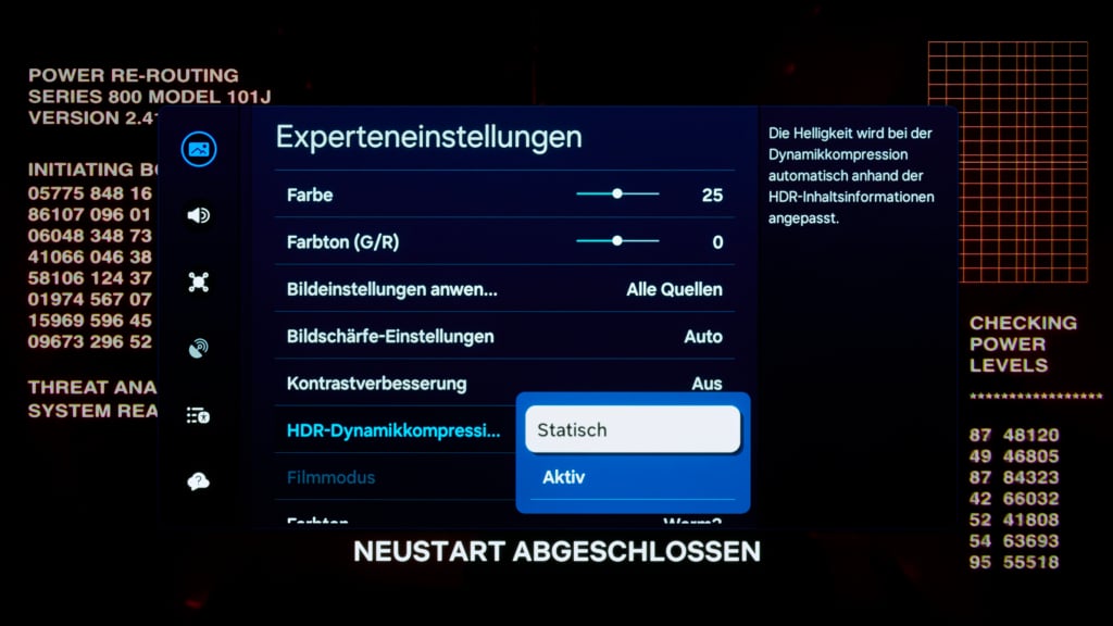 Experteneinstellungen Bildmodus