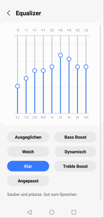 Samsung Wearables App Equalizer