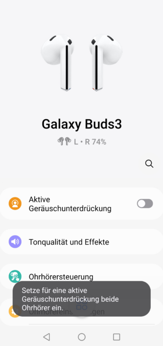 Samsung Galaxy Buds3 – App Screenshot