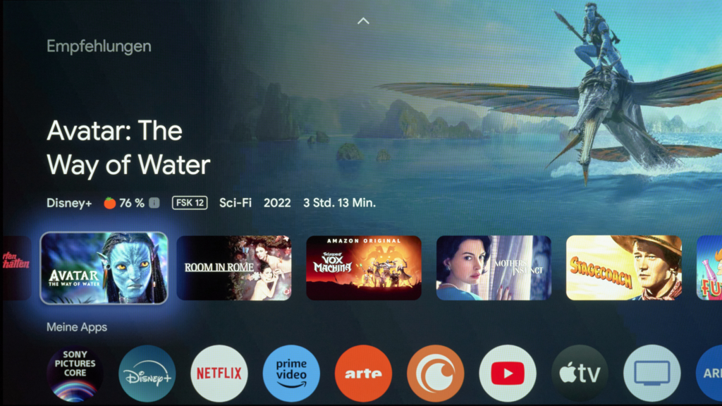 Google TV bei Sony
