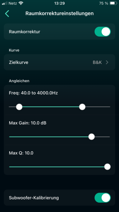 WiiM Ultra App Screenshot Raumeinmessung 2