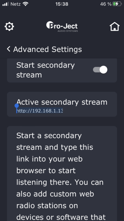 Pro-Ject T2 W App Screenshot URL