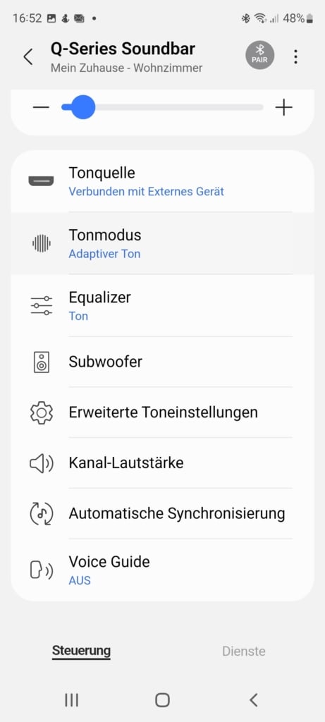 Erweiterte Einstellungen App