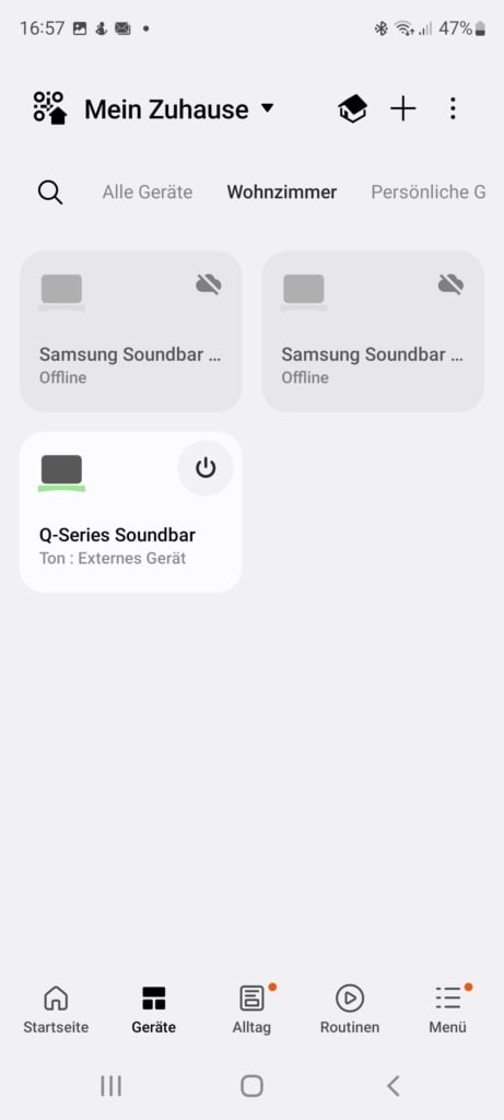 Übersicht Geräte SmartThings Apps