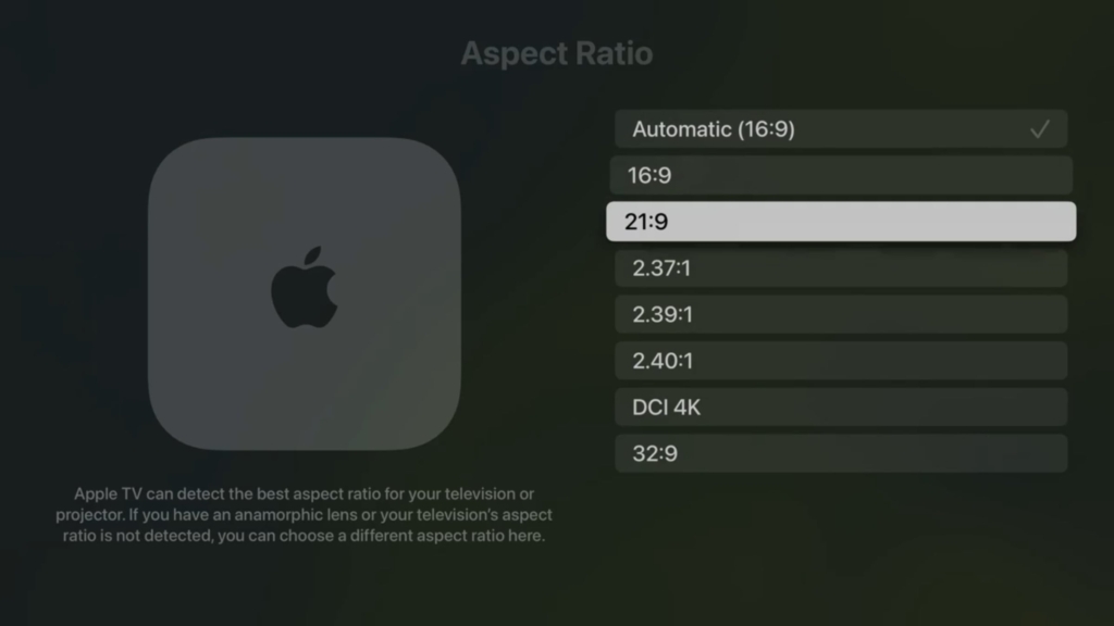 Der Apple TV 4K unterstützt bald breite Bildformate wie 21:9.