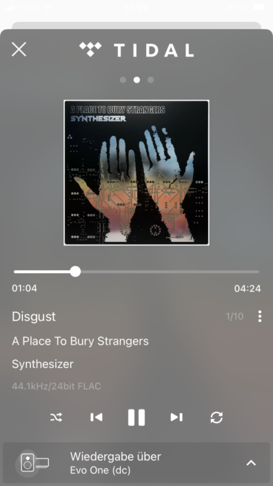 Cambridge Audio Evo One App Screenshot Tidal Wiedergabe
