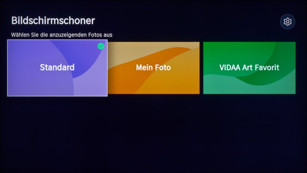 Bildschirmschoner Menü