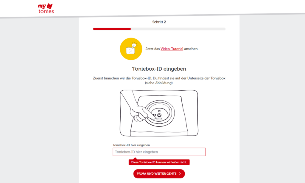 Screenshot Website Tonie