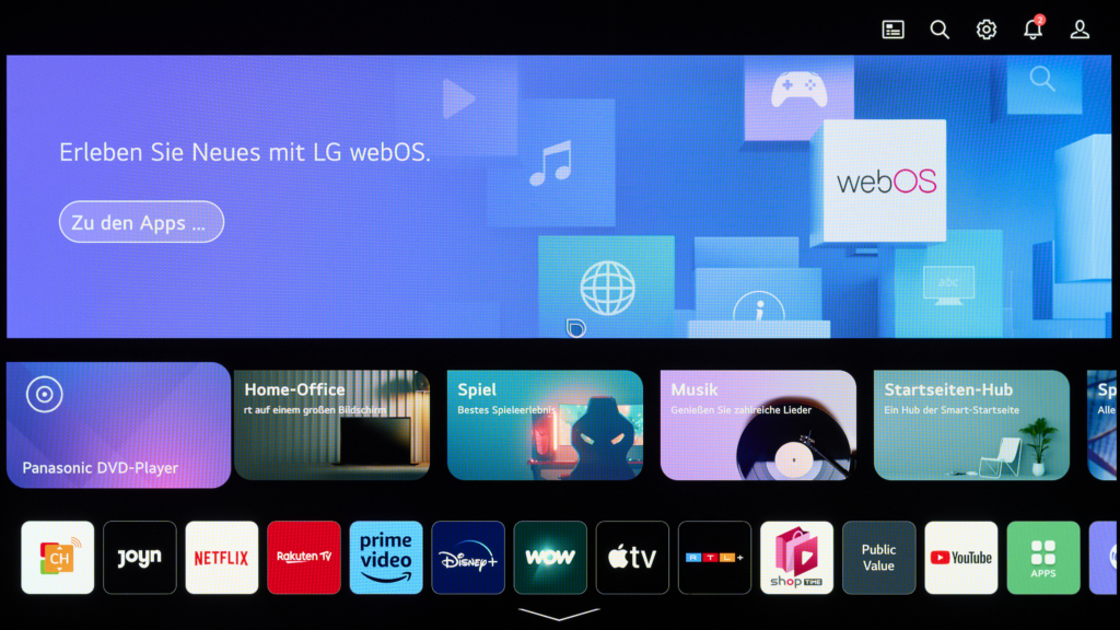 webOS 23 Startseite