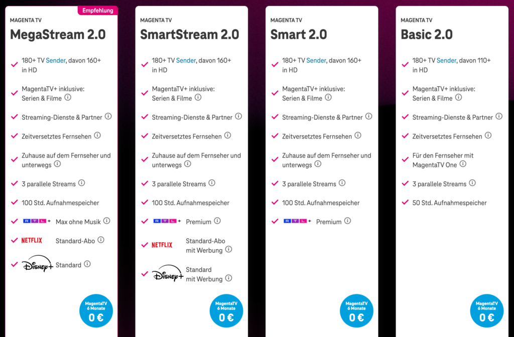 MagentaTV bietet verschiedene Tarife an - Apple TV+ gibt es bald im MegaStream-Abo.