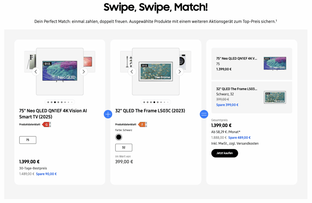 Bundle-Aktion Beispiel