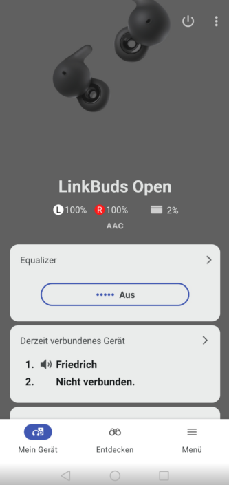 Sony LinkBuds Open Screenshot