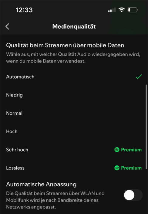 Spotify Audioqualitaet verbessern